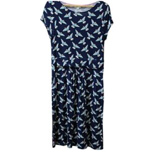 Boden Green and Blue Cap Sleeve Midi Sundress Novelty Bird Print 10R